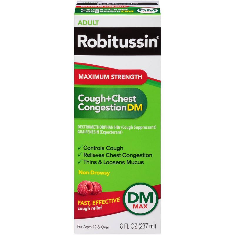 Robitussin Cough + Congestion DM Max Syrup - Dextromethorphan - 8 fl oz