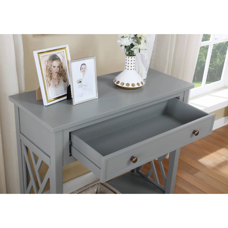 32" Middlebury Wood Console Table with Drawer and Shelf Gray - Alaterre Furniture