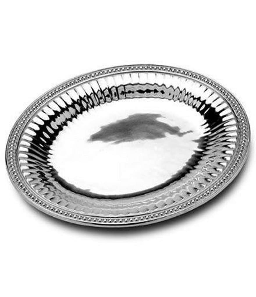 Wilton Armetale Flutes & Pearls Oval Tray