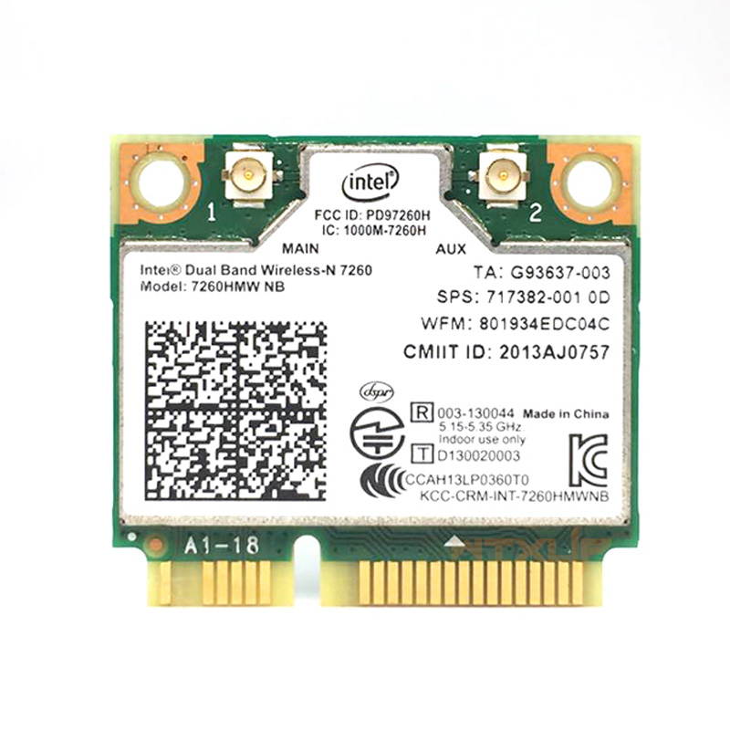 Plugadget Wireless Wifi Card for Intel 7260HMW 7260 NB Mini PCI-E 300Mbps 802.11N 2.4G/5Ghz for Laptop 7260NB