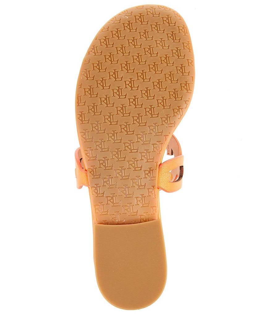 Lauren Ralph Lauren Audrie Leather Logo Thong Sandals