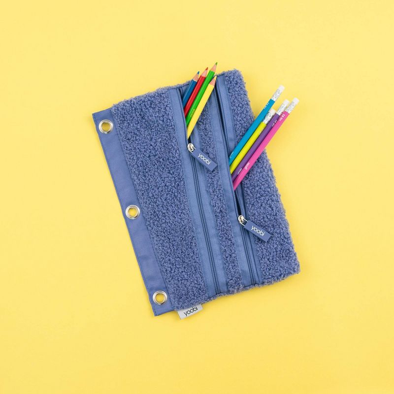Binder Double Zip Pencil Case - Fuzzy Deep Periwinkle - Yoobi™
