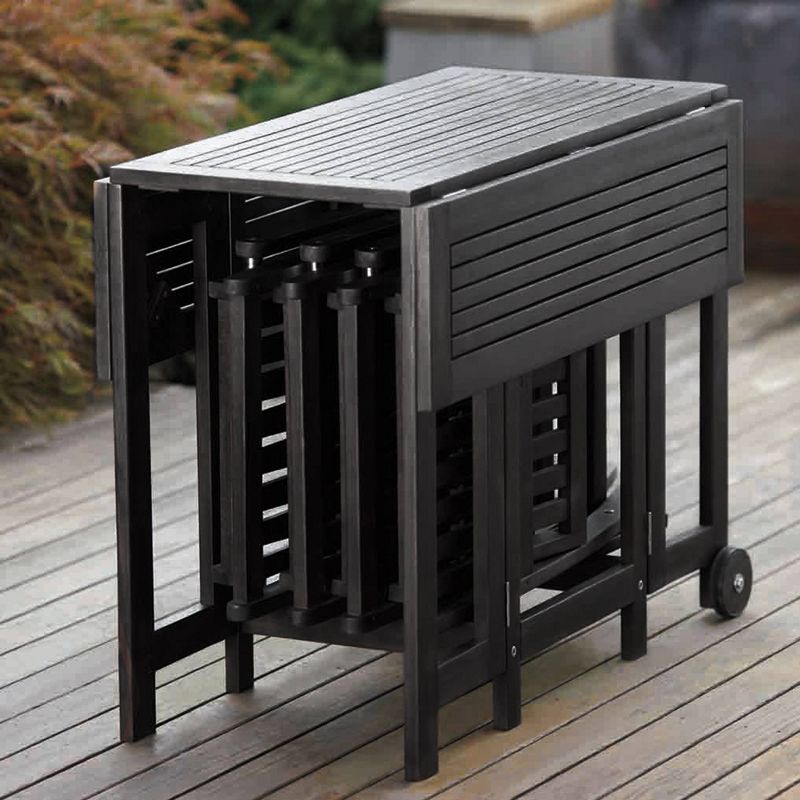 Renaissance Square Outdoor Patio Stacking Table - Gray - Vifah