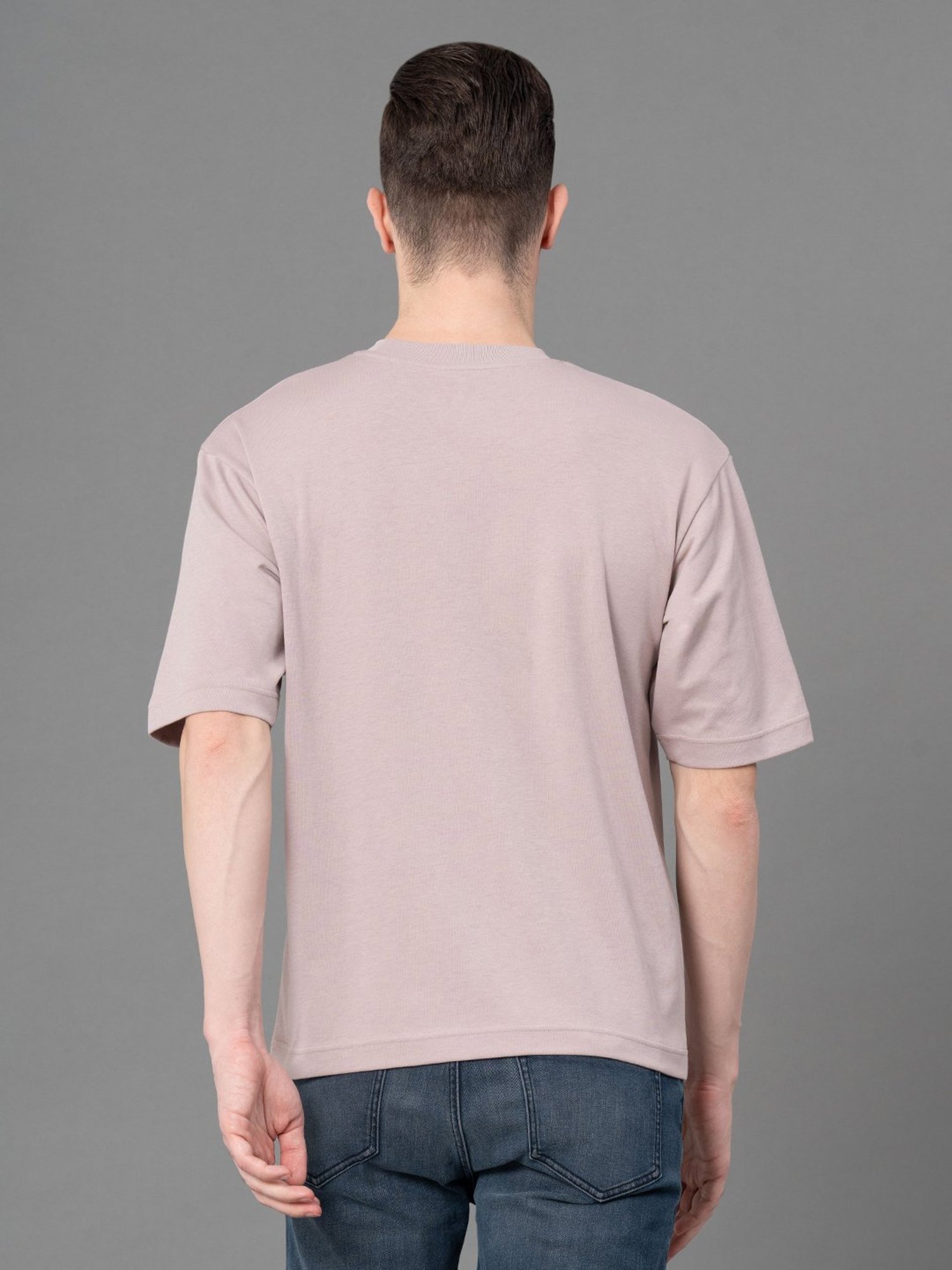 Red Tape Pale Pink Loose Fit Oversized Crew T-Shirt