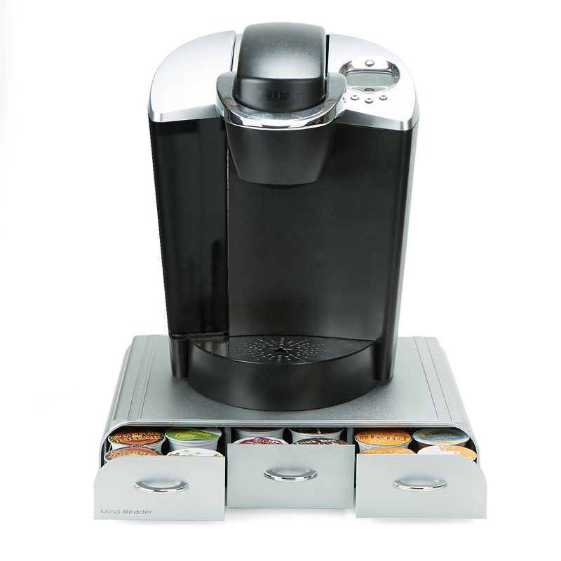 Mind Reader Single Serve Coffee Pod Holder Drawer, 36 Capacity K-Cup, Silver