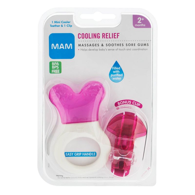MAM Mini-Cooler Teether with Clip - Pink