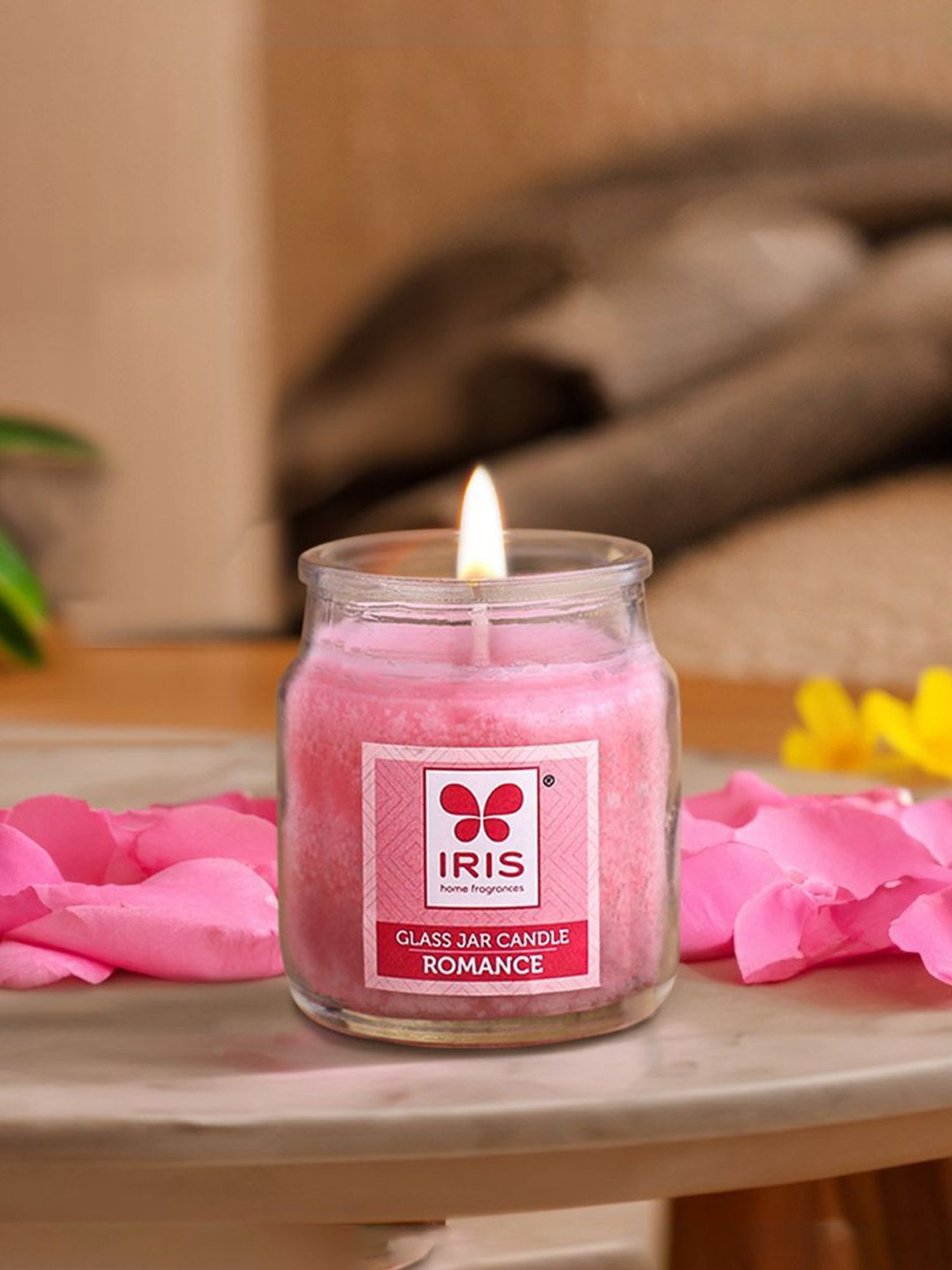 IRIS Pink Romance Glass Jar Scented Candles