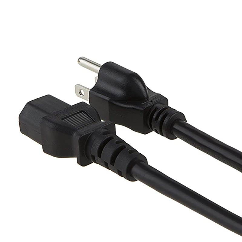 2Pack 6 Feet 18 AWG Universal Power Cord for NEMA 515P to IEC320C13 Cable 18M Black