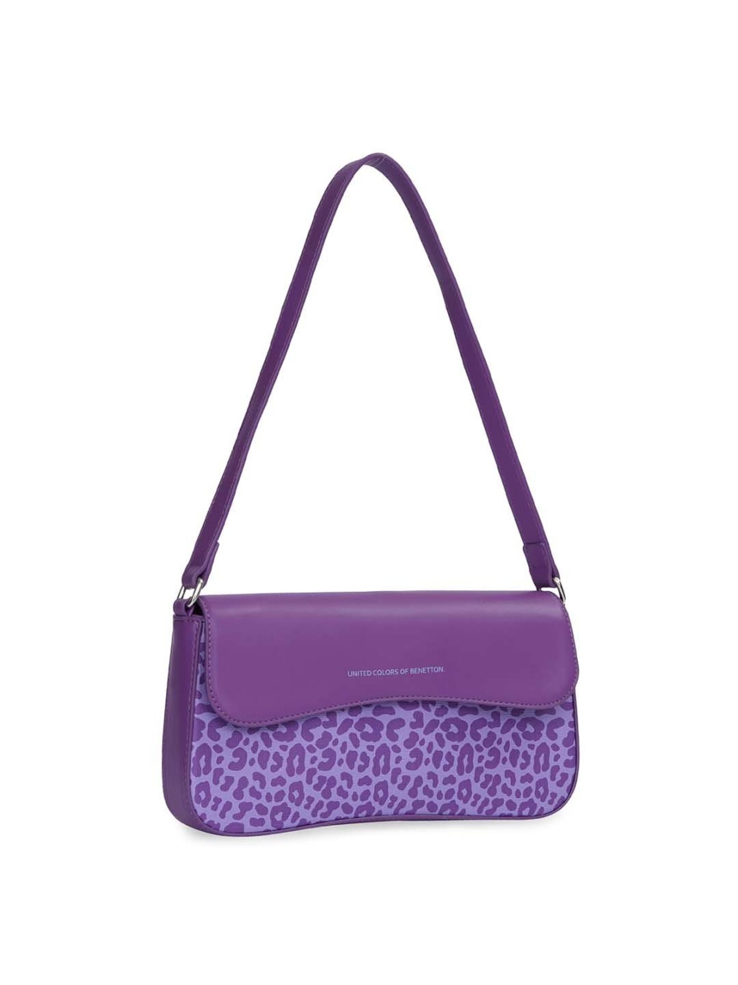 United Colors of Benetton Valeri Violet Printed Shoulder Handbag