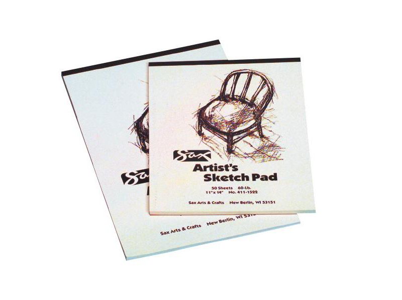 Sax Sulphite Artists Sketch Pad, 60 lbs, 11 x 14 Inches, White, 50 Sheets