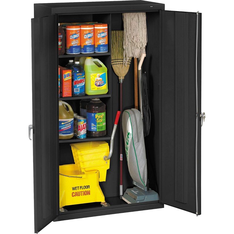 TENNSCO Janitorial Cabinet 36w x 18d x 64h Black JAN6618DHBK