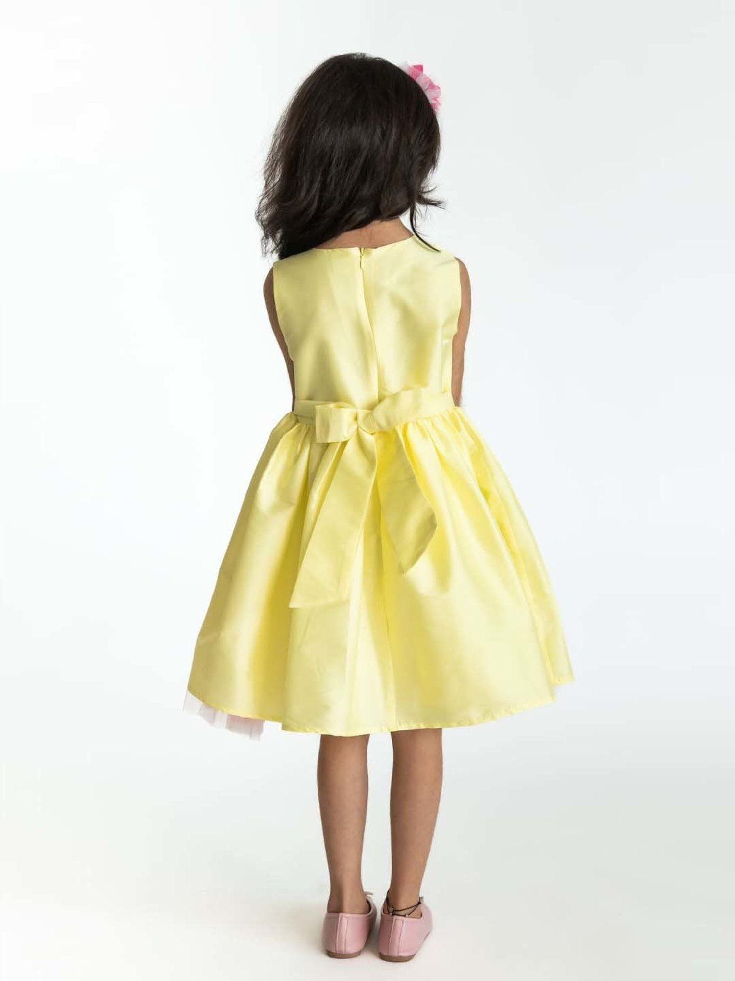 A Little Fable Kids Yellow & Pink Color Block Dress