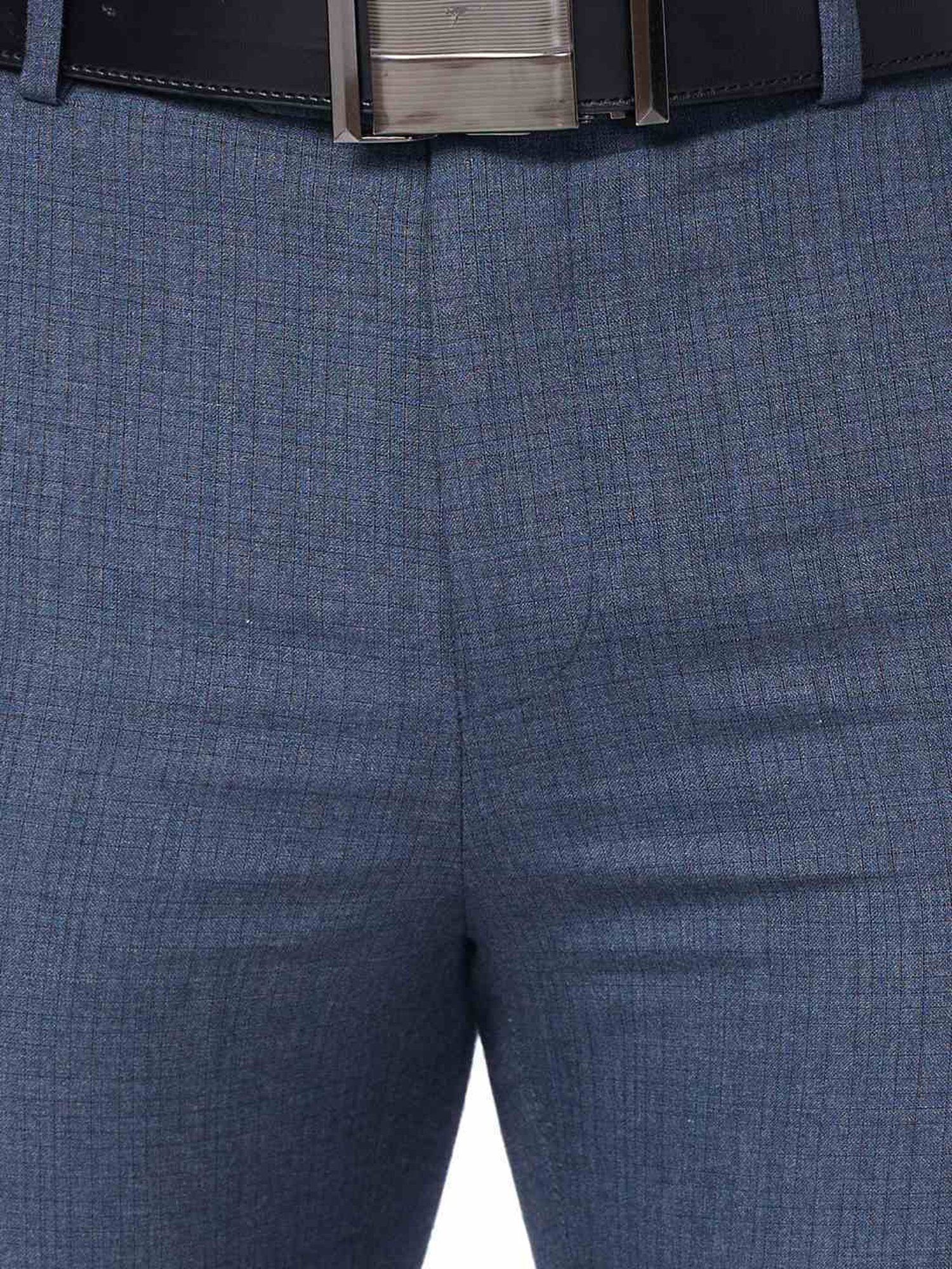 Raymond Blue Slim Fit Checks Trousers