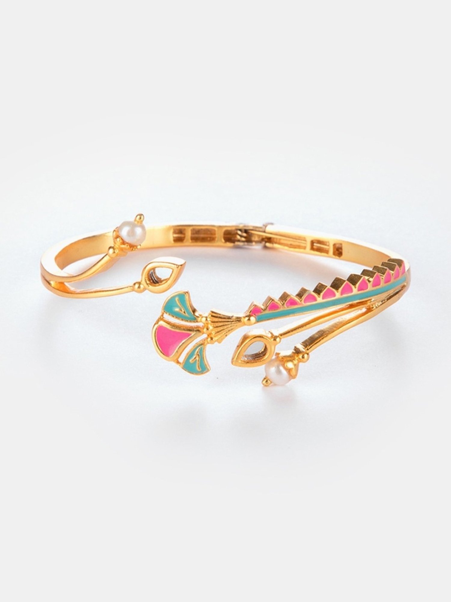 Shaya Brass Yellow Gold Samaroh Chalka Re Flexible Fit Bracelet for Women