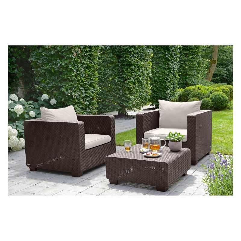 Salta Outdoor Resin Patio Armchair with Cushions Brown - Keter