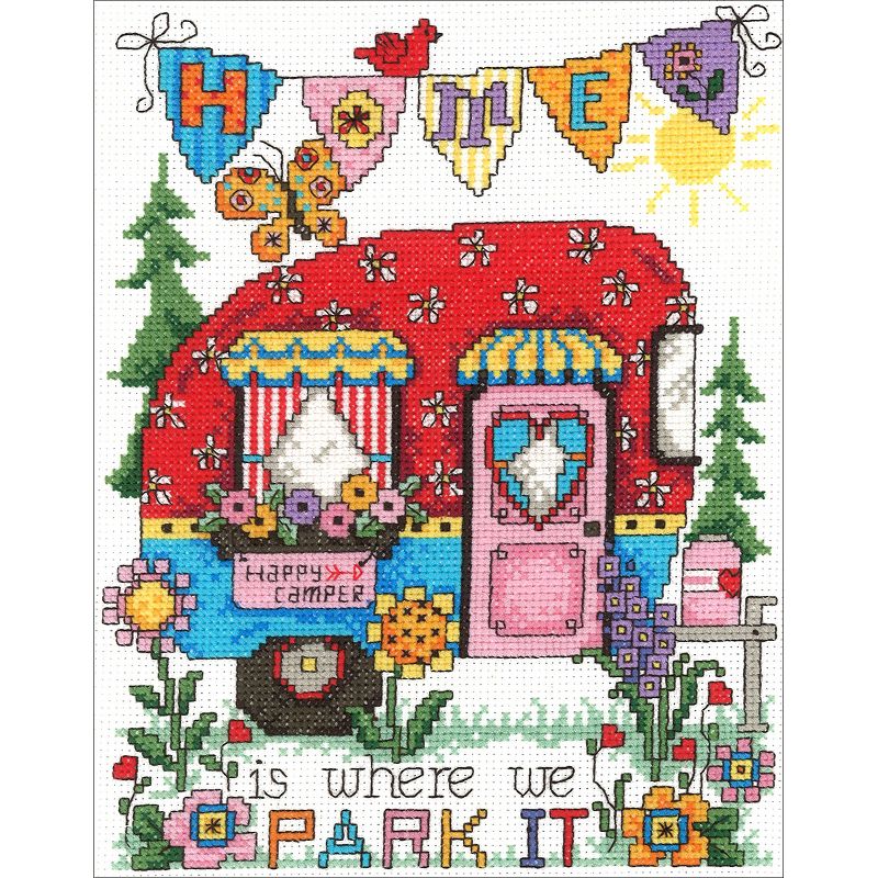 Imaginating Counted Cross Stitch Kit 6.75"X8.75"-Happy Camper (14 Count)