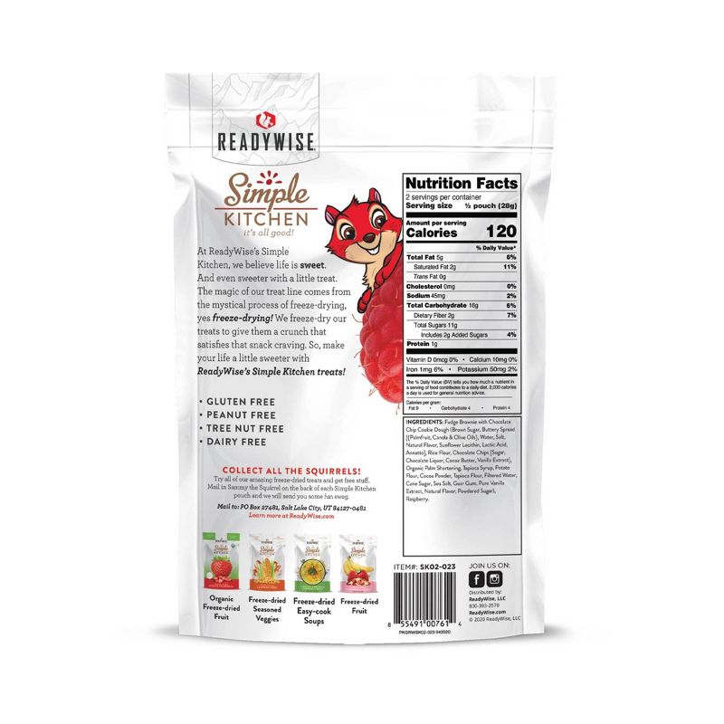 ReadyWise Simple Kitchen Raspberries & Brownie Bites Freeze-Dried Dessert - 6ct Case