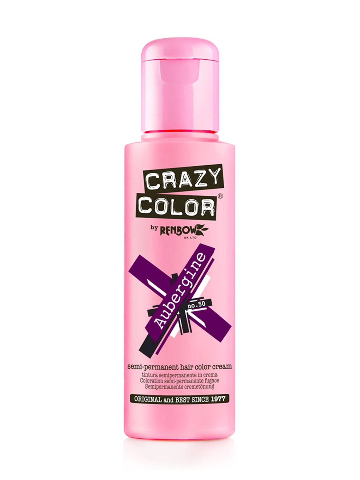 Crazy Color Semi-Permanent Hair Color Cream Aubergine 50 - 100 ml