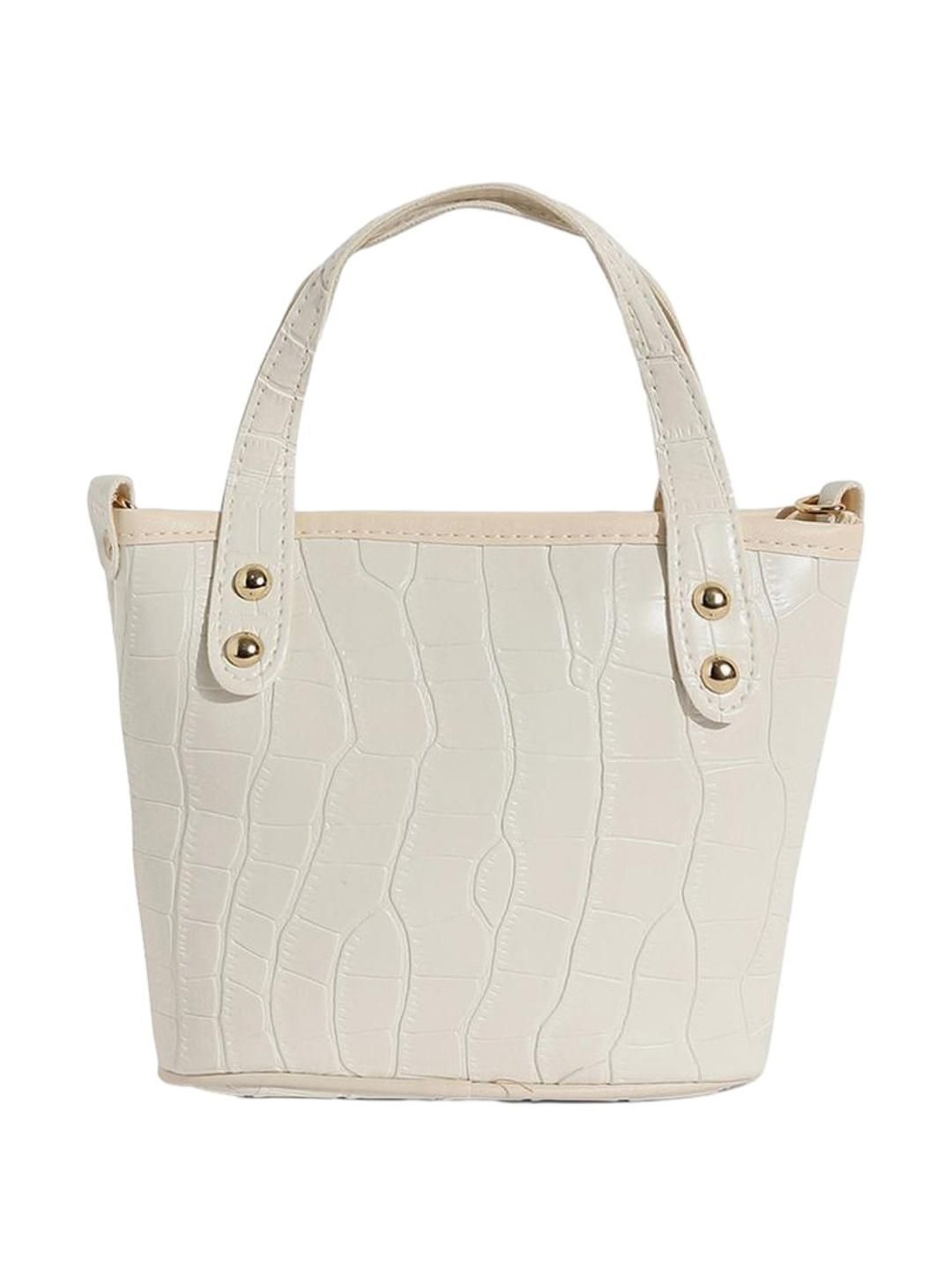 HauteSauce White Textured Small Handbag