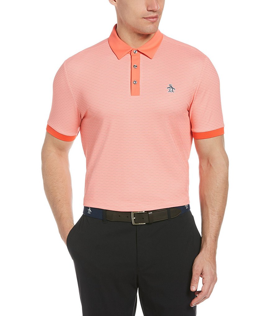 Original Penguin Golf Short-Sleeve All-Over Fine-Line Boat Print Polo Shirt