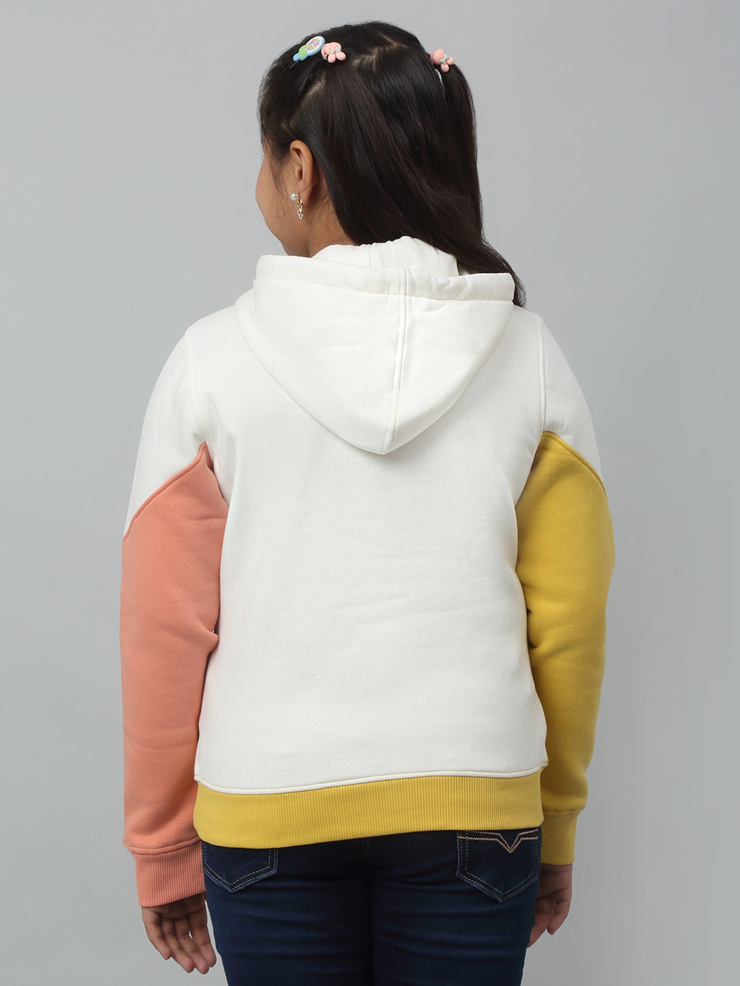 Cantabil Kids Yellow Color Block Full Sleeves Sweatshirt