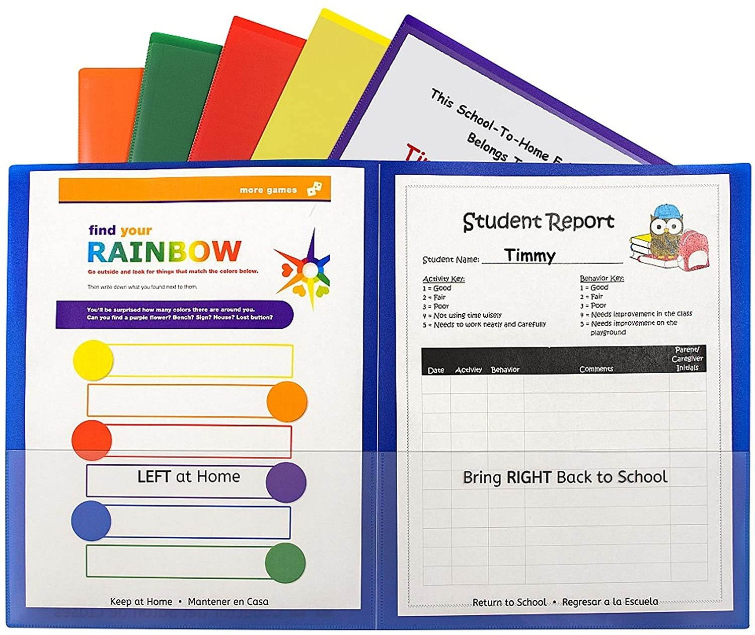 C-Line Classroom Connector Folders, Assorted, 6/Pk 32010