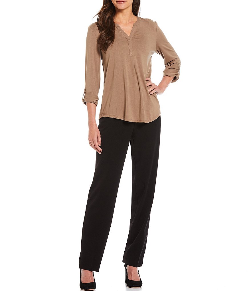 Tommy Hilfiger V-Neck Long Sleeve Printed Button Front Blouse