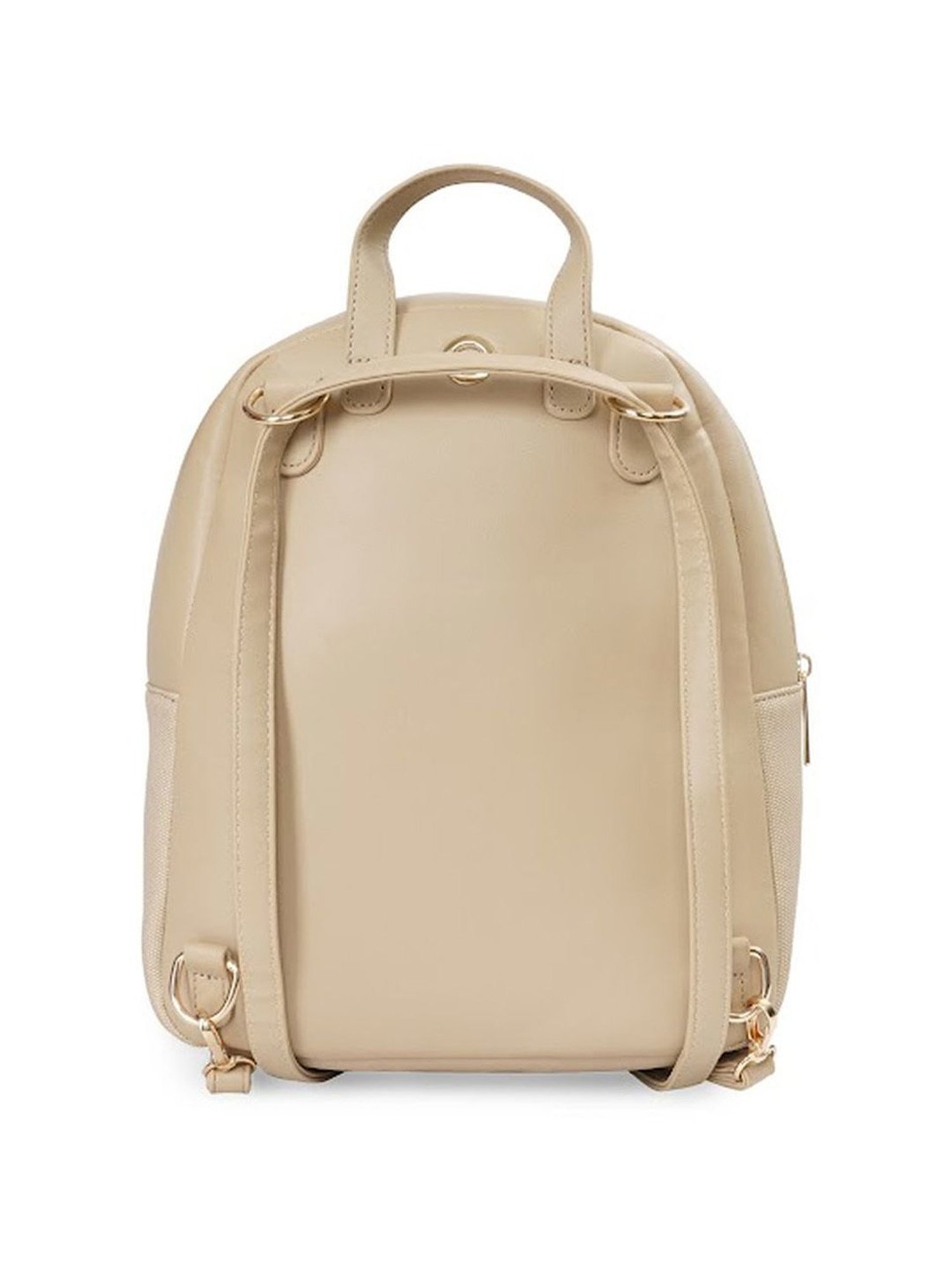 Sugarush Arne Beige PU Textured Backpack - 8.7 Ltrs