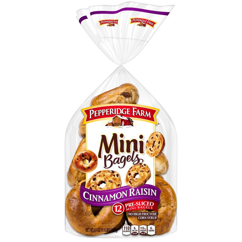 Pepperidge Farm Cinnamon Raisin Mini Bagels - 17oz/12ct