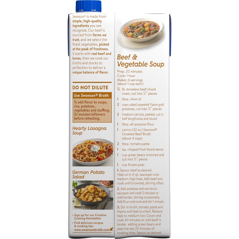 Swanson 100% Natural Unsalted Beef Broth 32oz