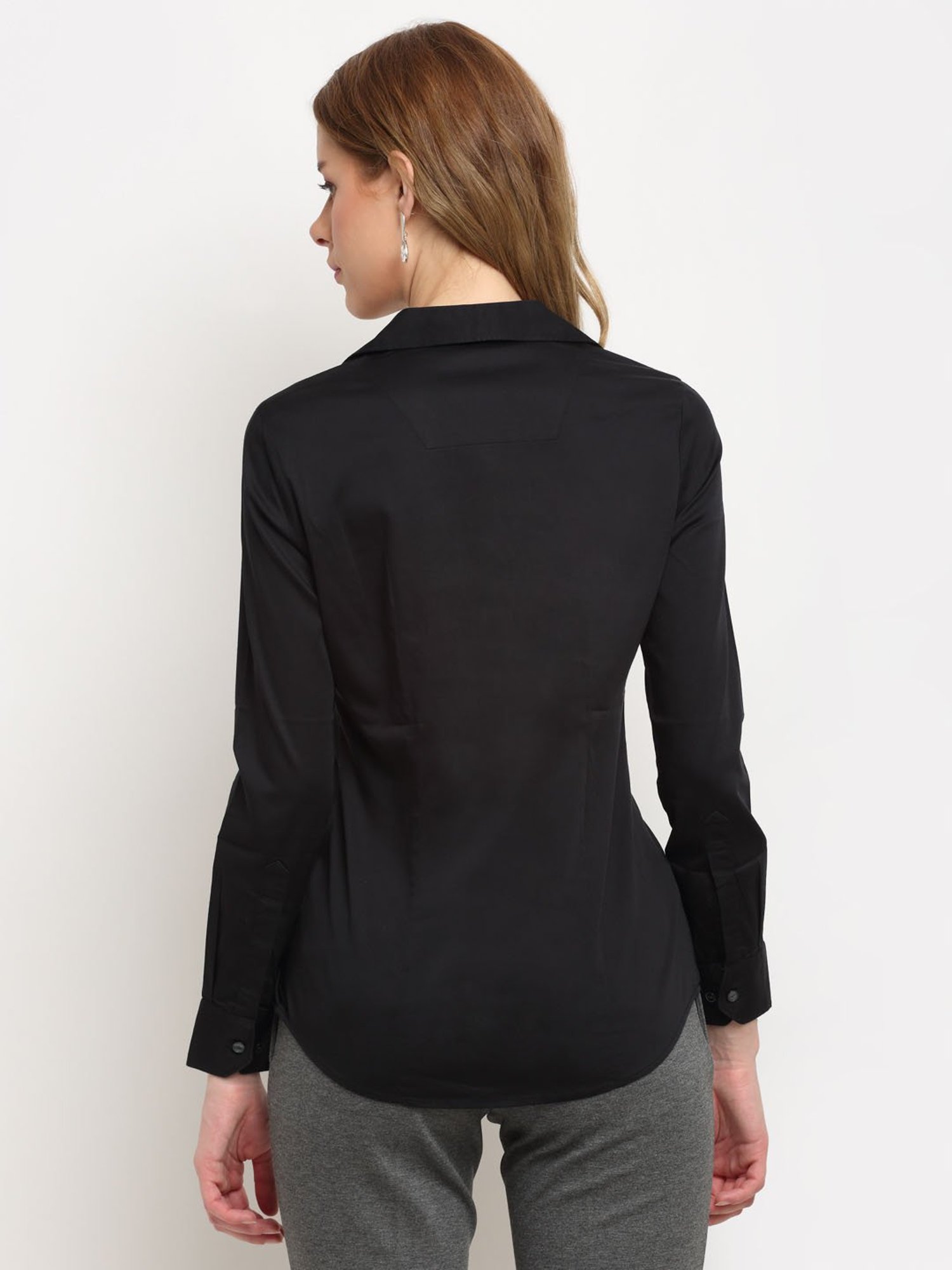 Crozo By Cantabil Black Full Sleeve Shirt