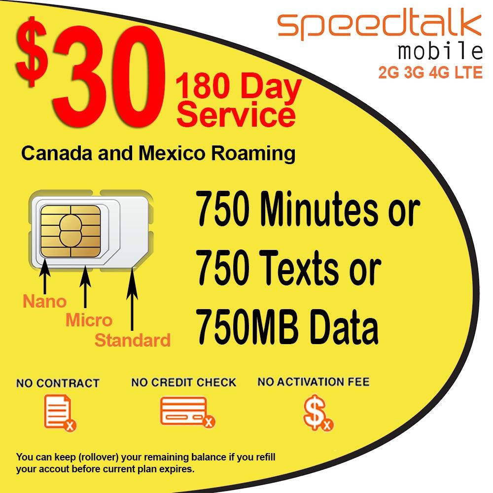 Rollover GSM SIM Card 4G LTE Marvel Plan Prepaid Talk Text and Data - SpeedTalk Mobile