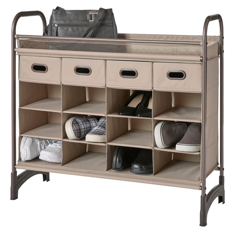 Neatfreak Stackable 16 Cubby With 4 Drawers Tan