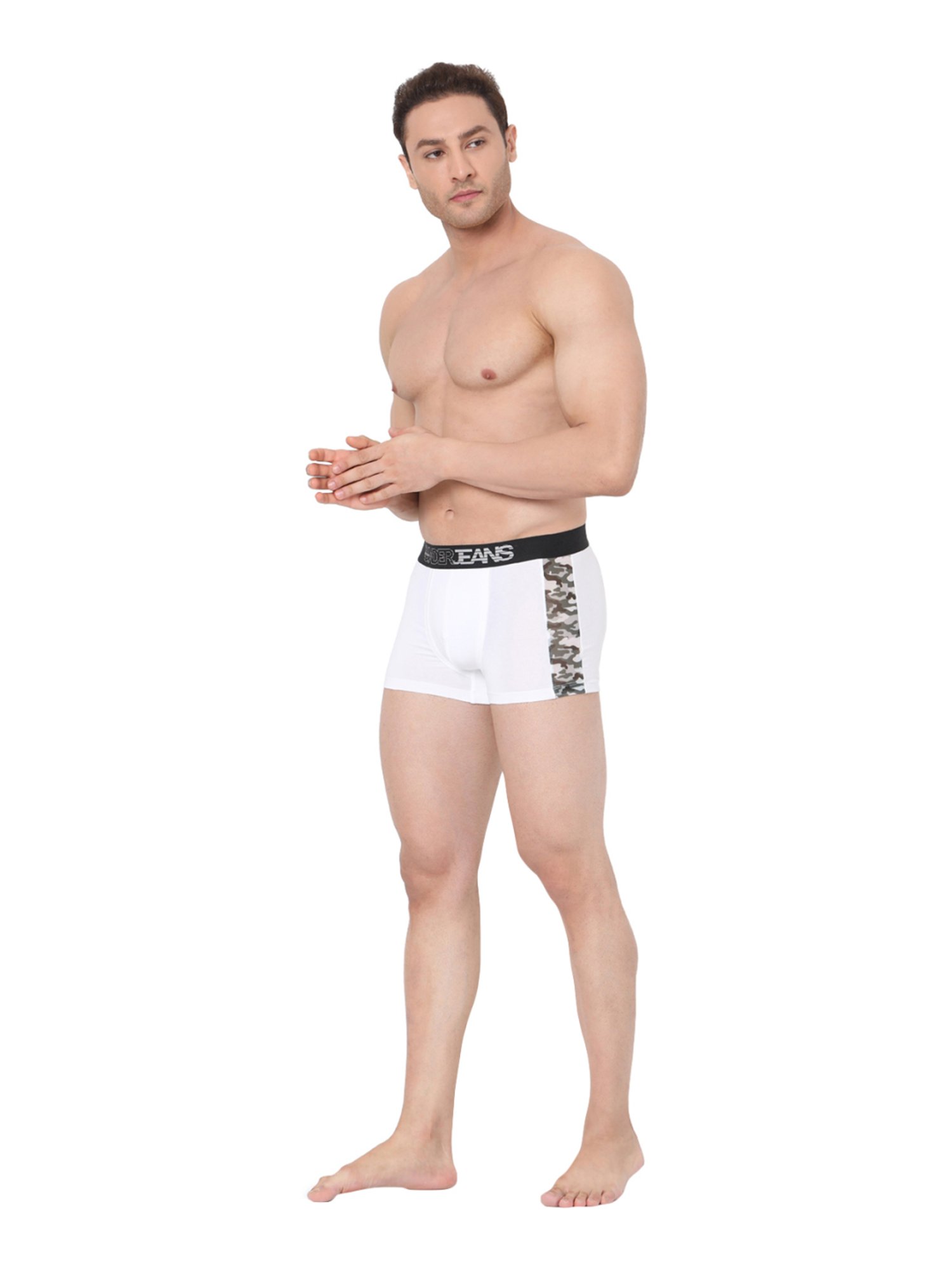 UnderJeans by Spykar White Cotton Trunks