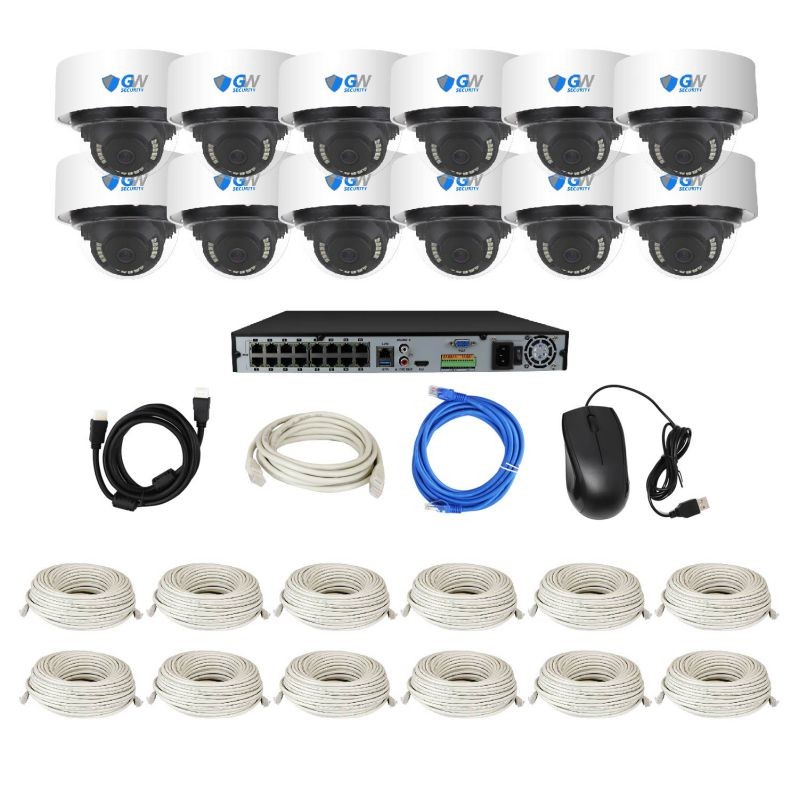 GW Security 8 Channel Smart AI Ultra HD 4K (8MP) Video & Audio Color Night Vision Security Camera System (8 Cameras)
