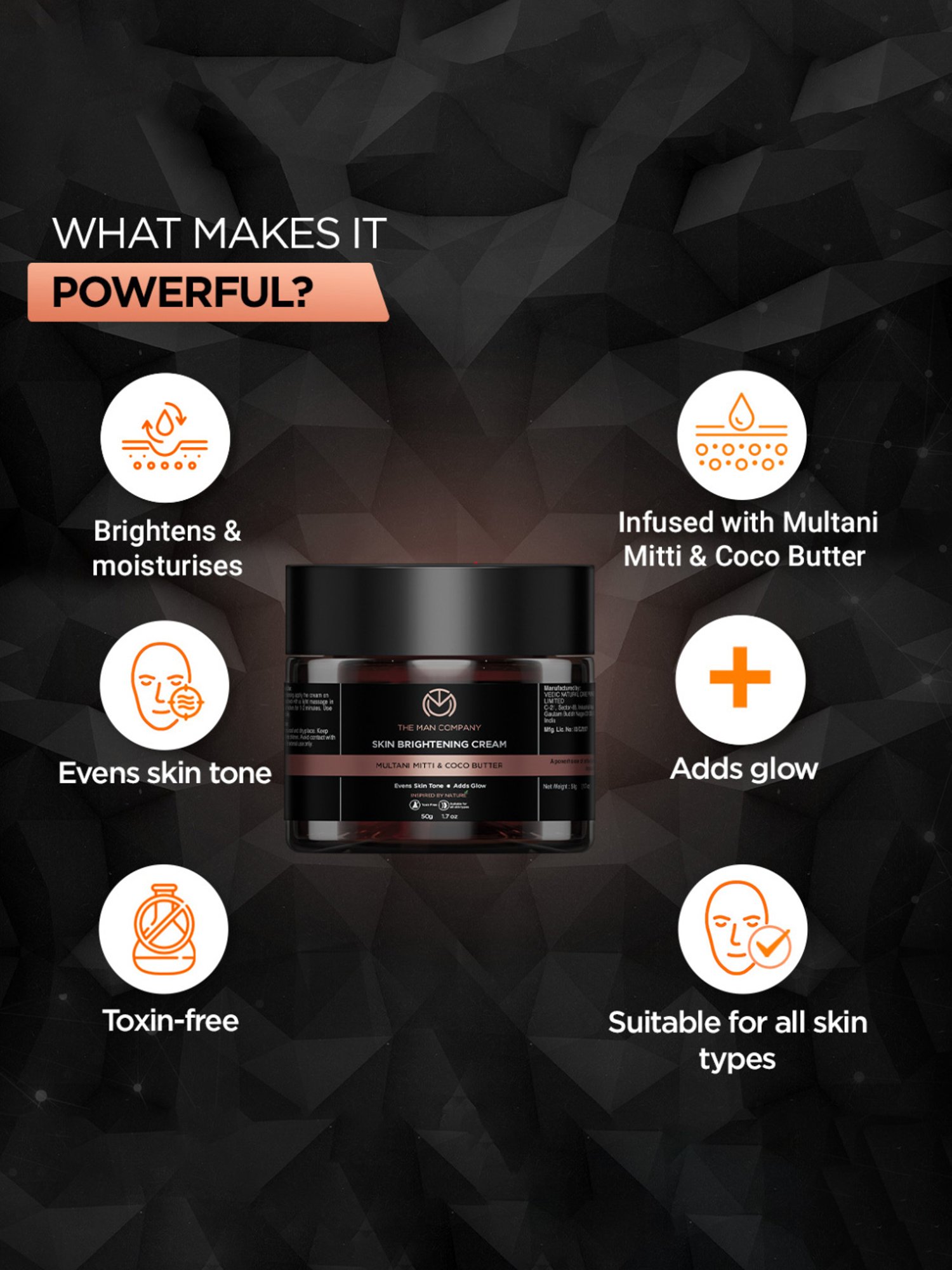 The Man Company Skin Brightening Cream - 50 gm