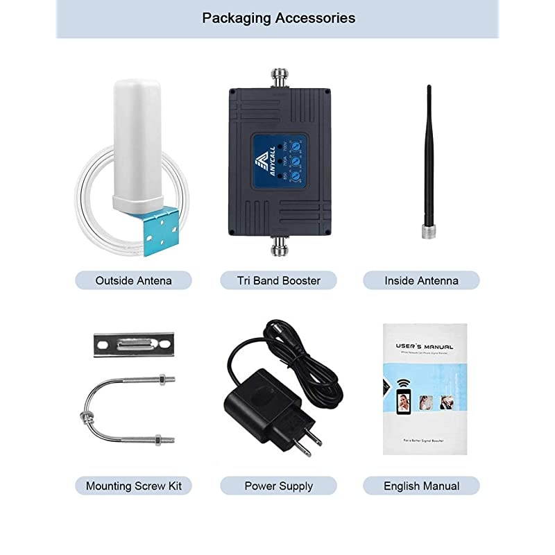 LTE ATT TMobile 65dB 700MHz Cell Phone Signal Booster for Home and Office Band 1217 FDD LTE Mobile Phone Signal Amplifier Including 45 Feet RG58 Cable Repeater Full Kit