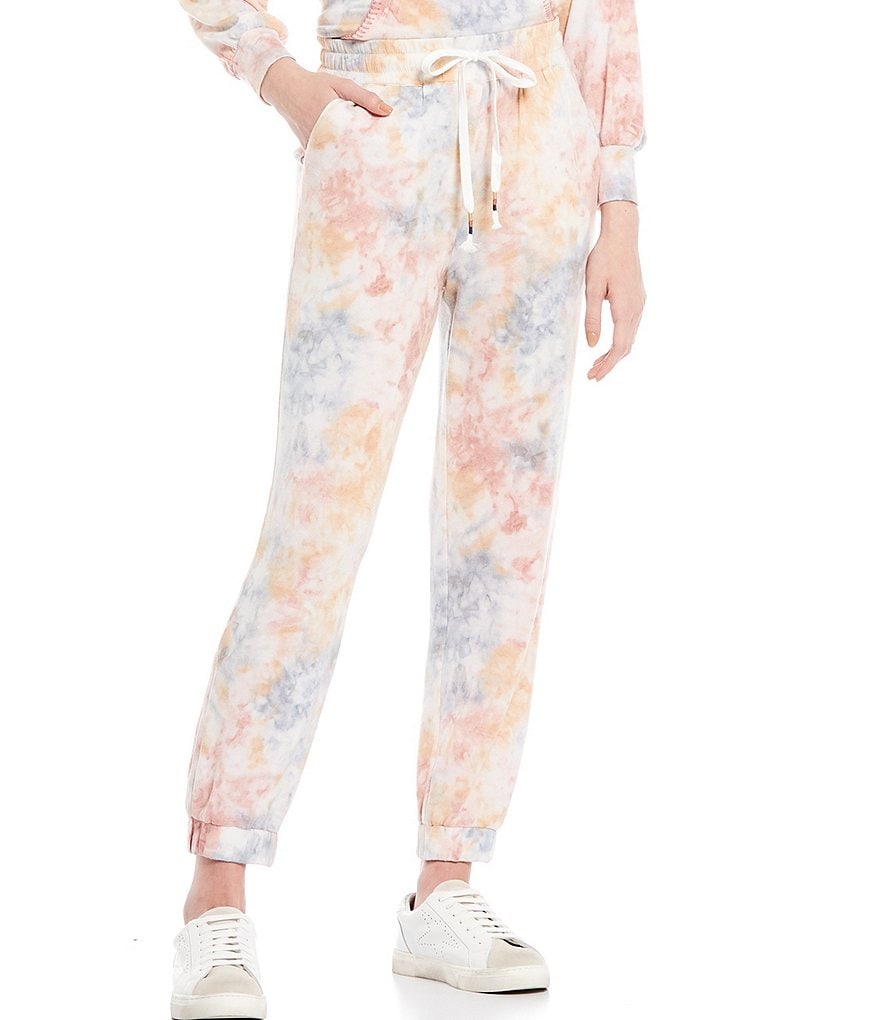 Skies Are Blue Tie Dye French Terry Coordinating Drawstring Joggers
