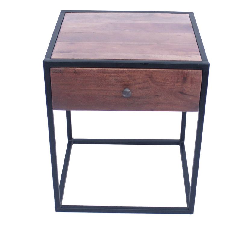 Wooden End Table Caramel - The Urban Port