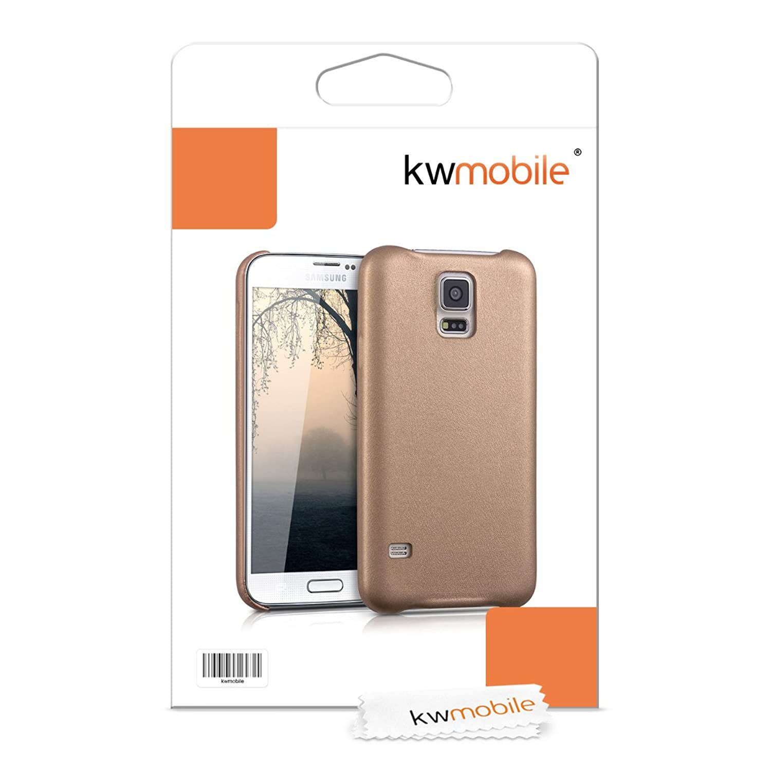 kwmobile Case Compatible with Samsung Galaxy S5 / S5 Neo - Soft Durable Shockproof PU Leather Smartphone Cover - Rose Gold