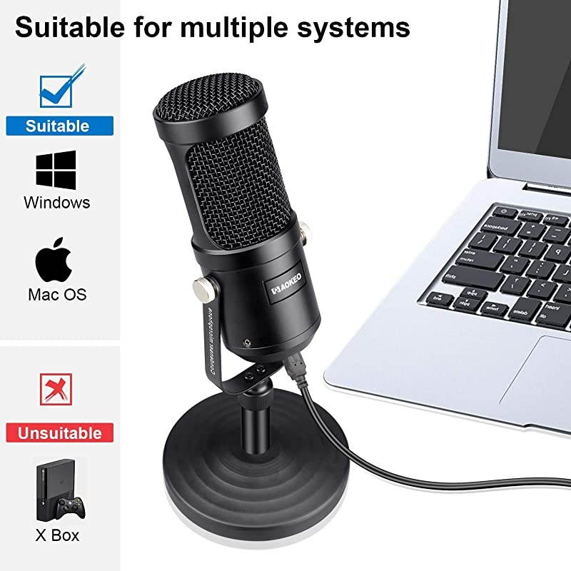 USB Microphone  Condenser Podcast Microphone for Computer Suitable for Recording Gaming Desktop Windows Mac YouTube Streaming Discord