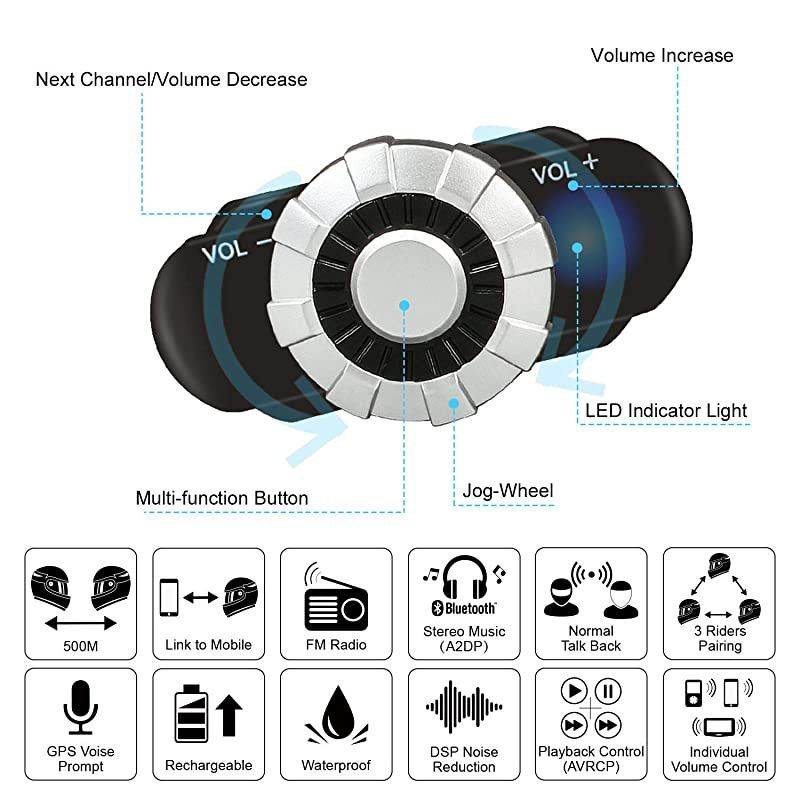 Bluetooth HelmetsFreedConn Flip up Dual Visors Full Face HelmetBuiltin Integrated Intercom Communication SystemRange 500M23Riders PairingFM radioWaterproofXLRed