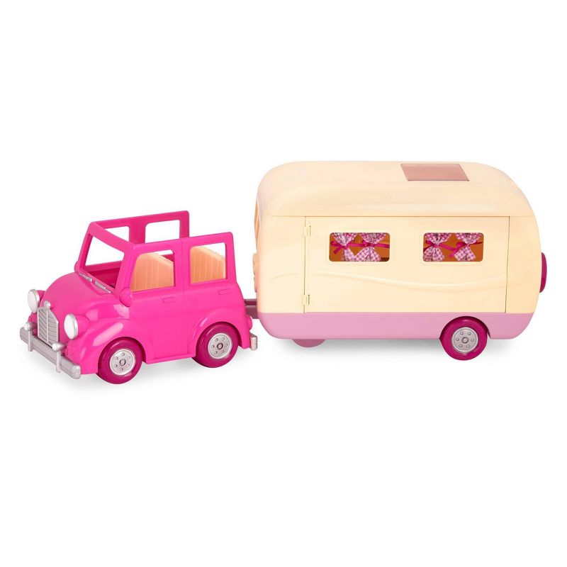 Li'l Woodzeez Camper Playset with Pink Toy Car 40pc - Happy Camper
