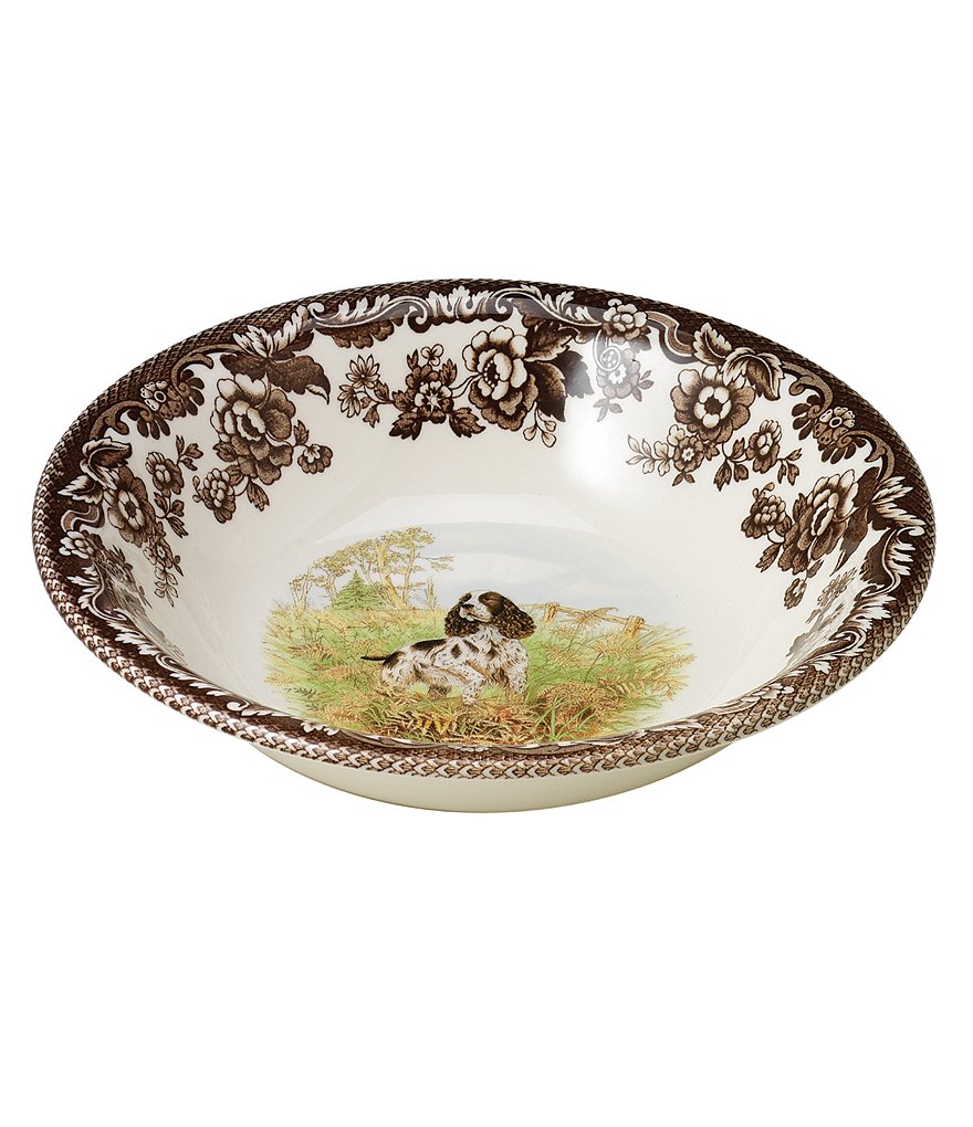 Spode Festive Fall Collection Woodland Hunting Dogs Spaniel Cereal Bowl