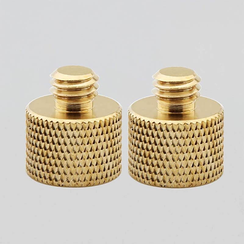 58quot27 Internal Thread to 38quot 16 External Thread Adapter for Microphone Stand Tripod Screw Adapter Converter Stand Screw2 PiecesBrass