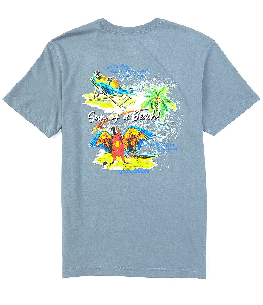 Caribbean Big & Tall Sun Burn Short-Sleeve Screen Print Tee