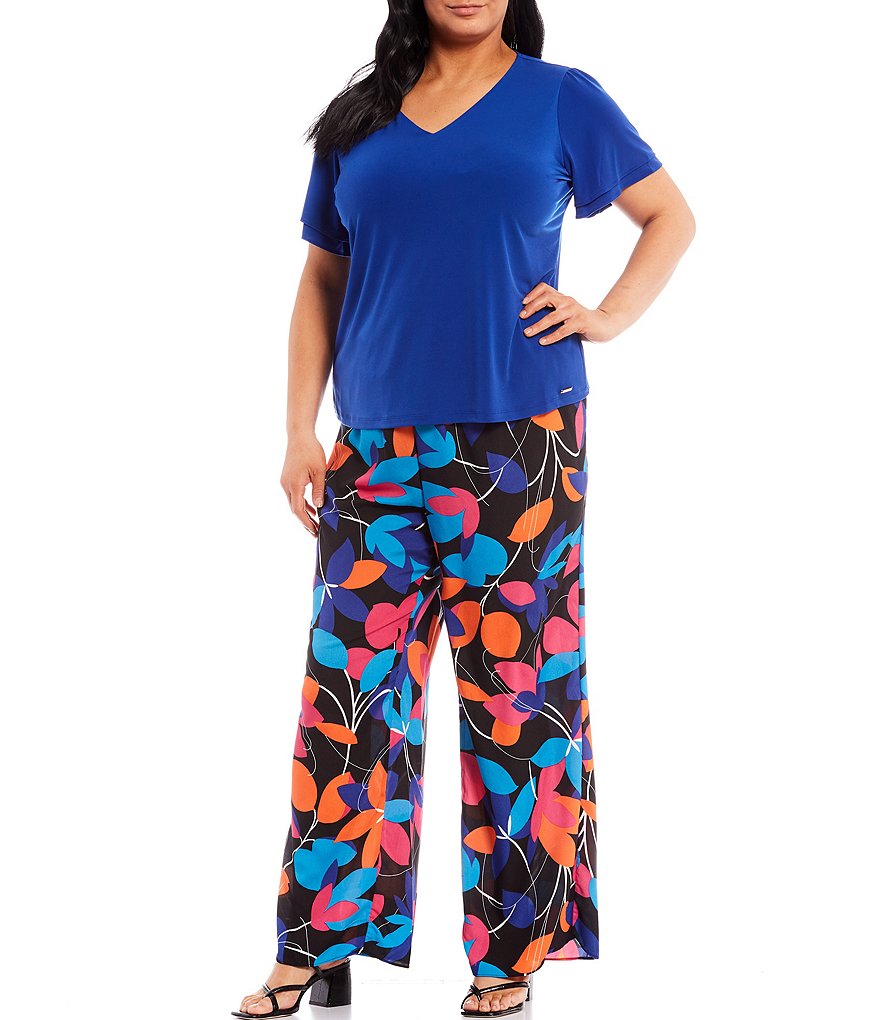 Bryn Walker Plus Size Pira Ponti Sleeveless Jewel Neck Oversized Tank