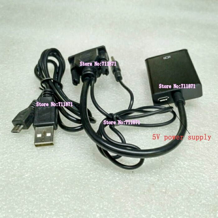 5V Power supply Audio Video VGA to HDMI conversion Adapter 15P VGA D-Sub HDMI Adapter 15P D-Sub VGA to HDMI Connector D-sub HDMI