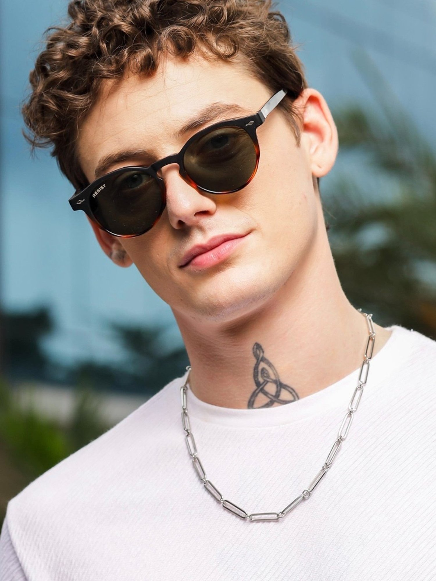 Resist Eyewear Brown Wayfarer uv protected Unisex Sunglasses