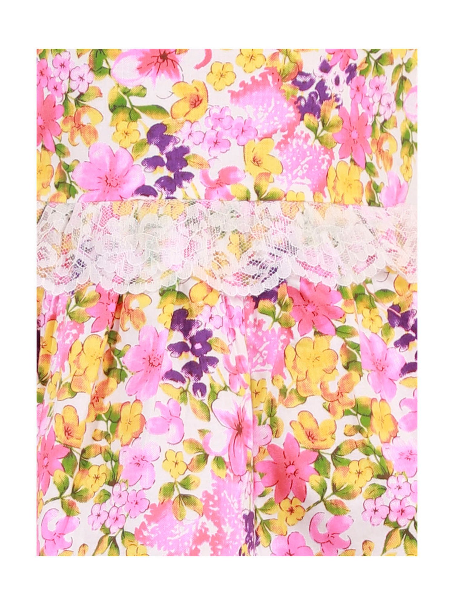 Lil Drama Kids White Floral Print Top